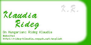 klaudia rideg business card